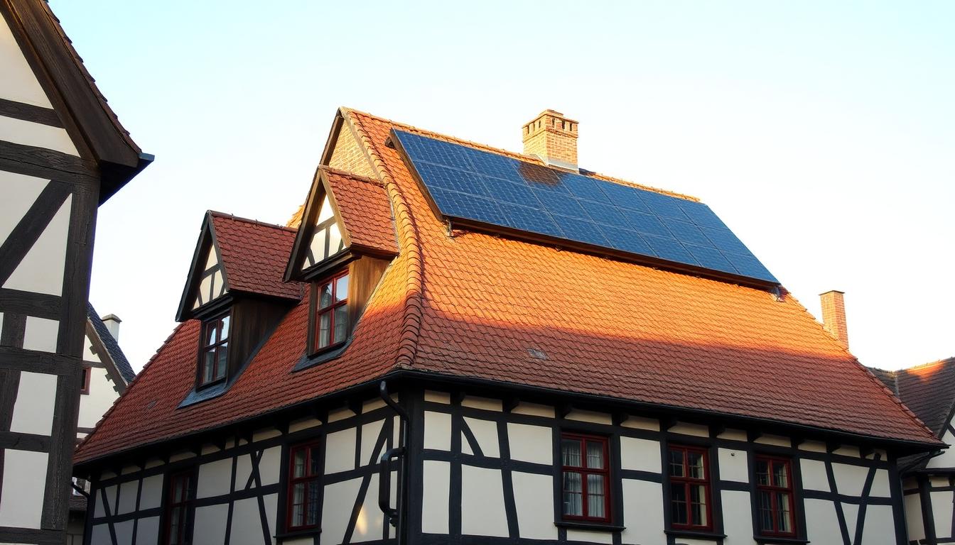 Denkmalgeschütztes Fachwerkhaus mit dezenter Photovoltaikanlage