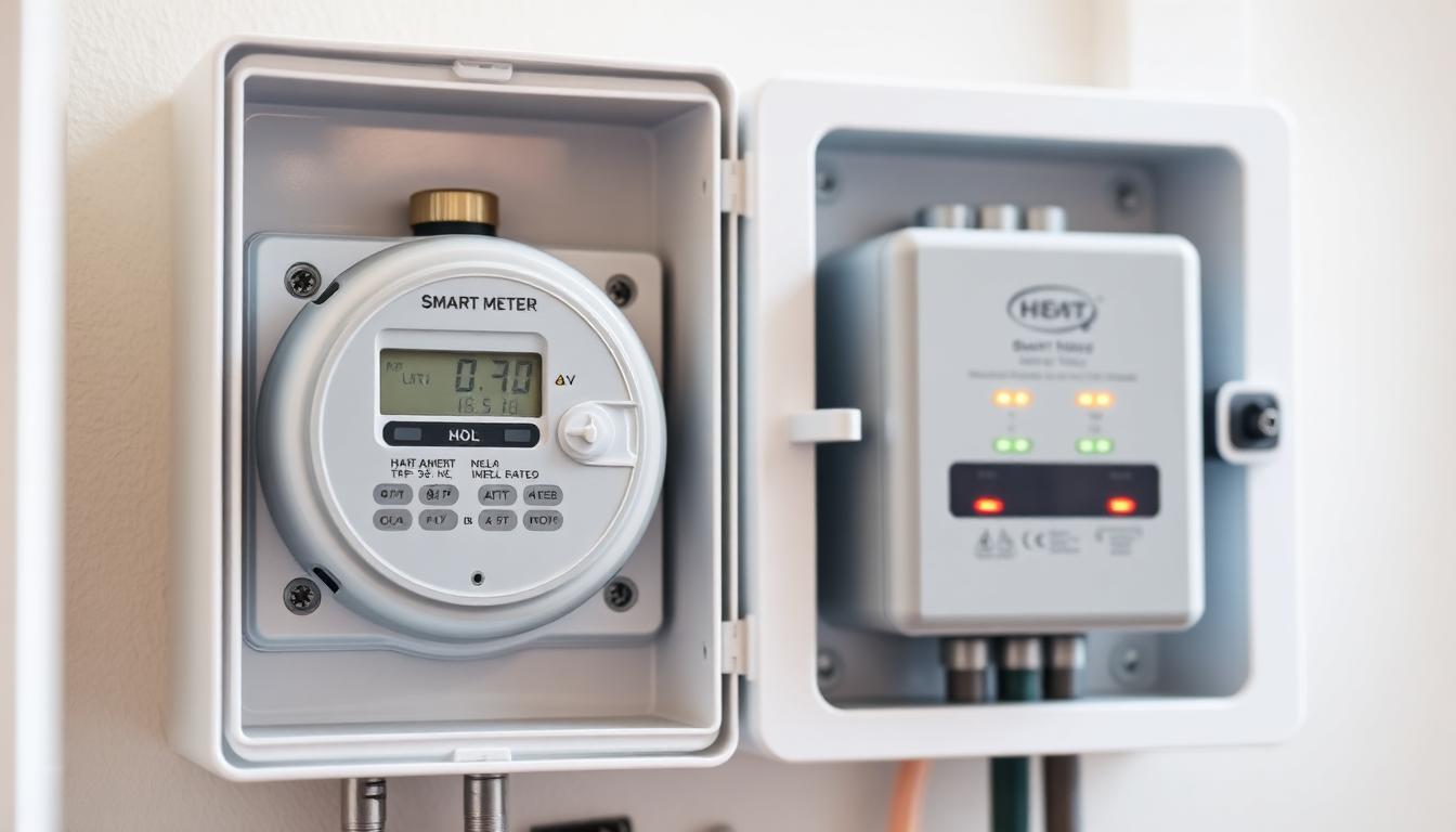 Moderner Smart Meter und Gateway im Zählerschrank
